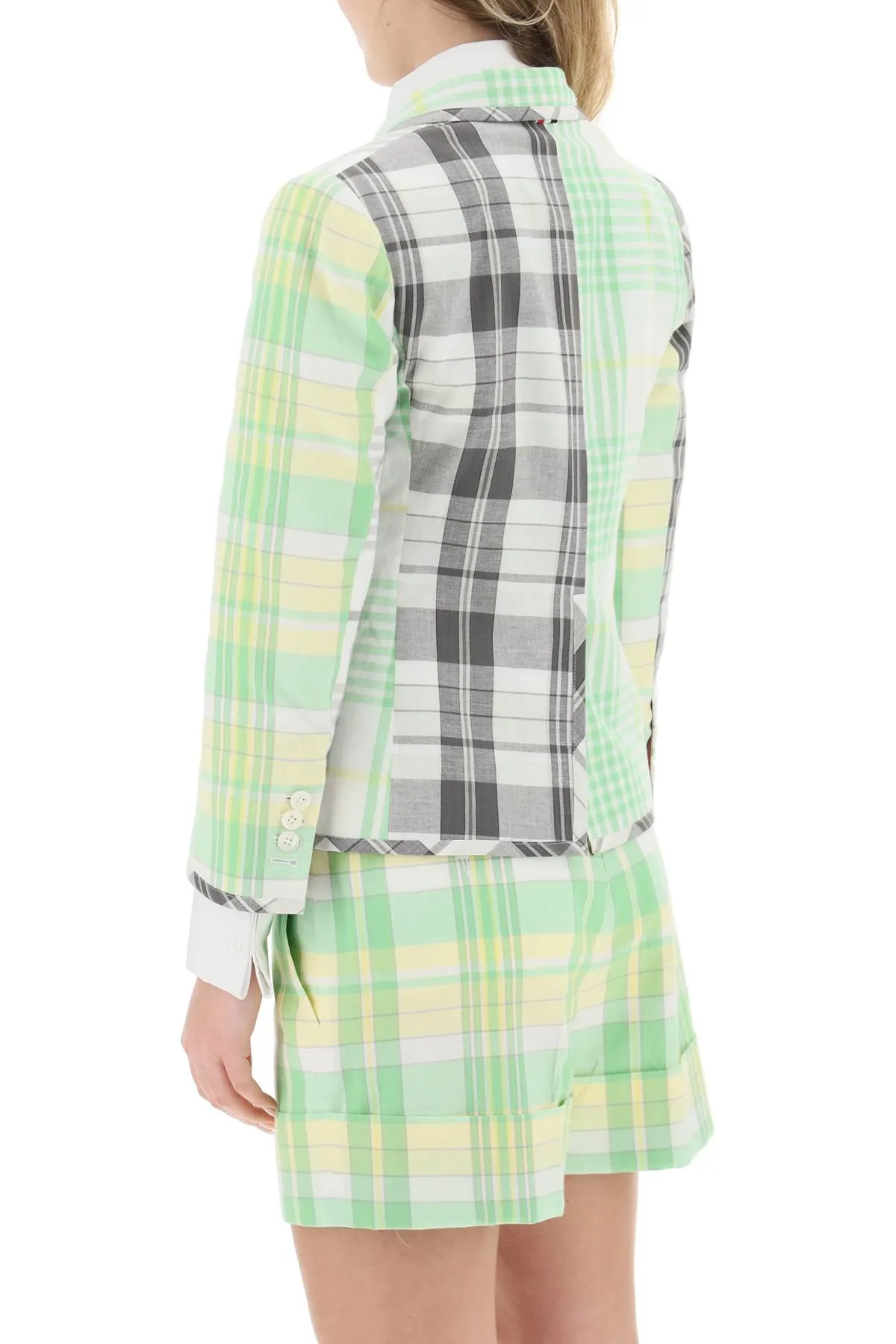 Thom browne fun-mix madras cotton blazer