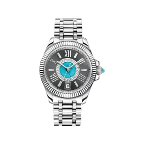 THOMAS SABO Mystic Island Watch with white stones and simulated turquoise silver