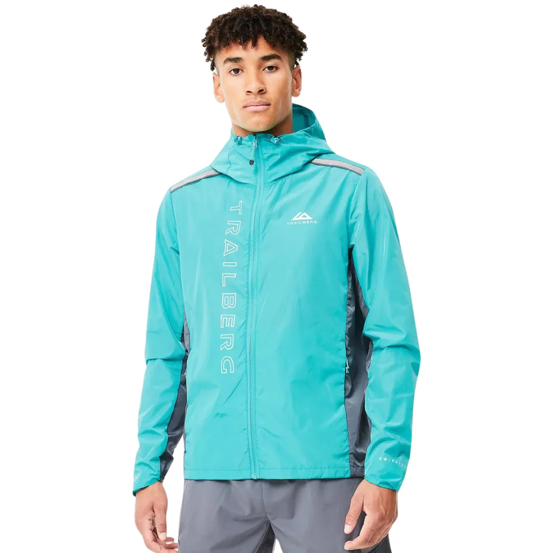 Trailberg Triathlon Windbreaker Jacket - Turquoise / Grey