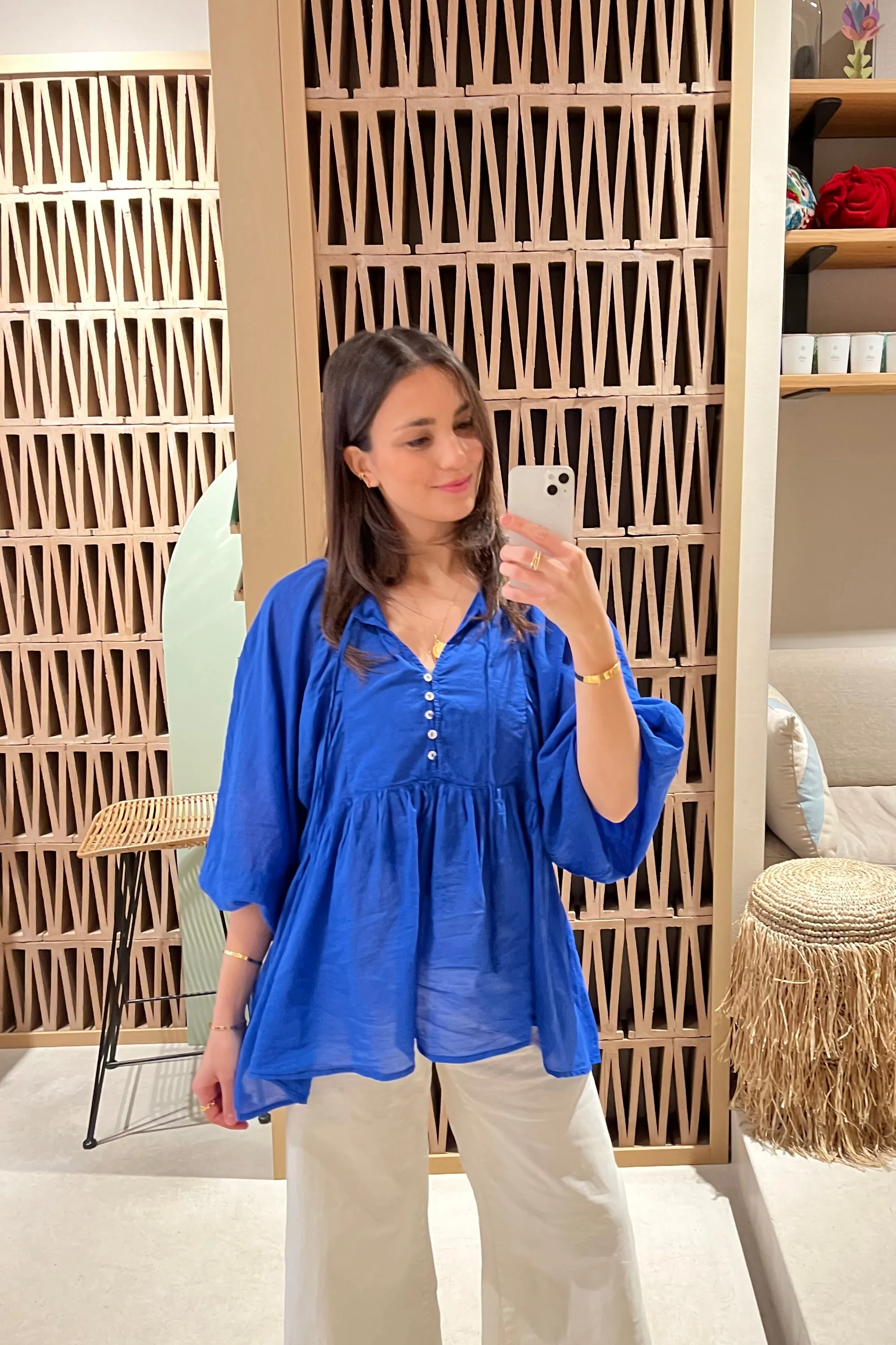 TUNIC BLOUSE "DAPHNE" BLUE