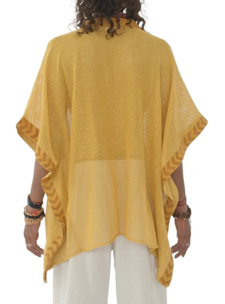 Turmeric Mesh Open Poncho