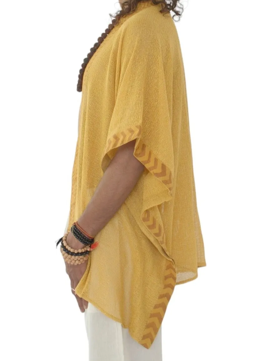 Turmeric Mesh Open Poncho