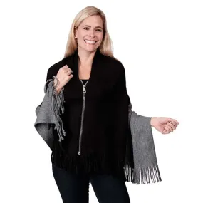 Two Tone Convertible Sweater Poncho