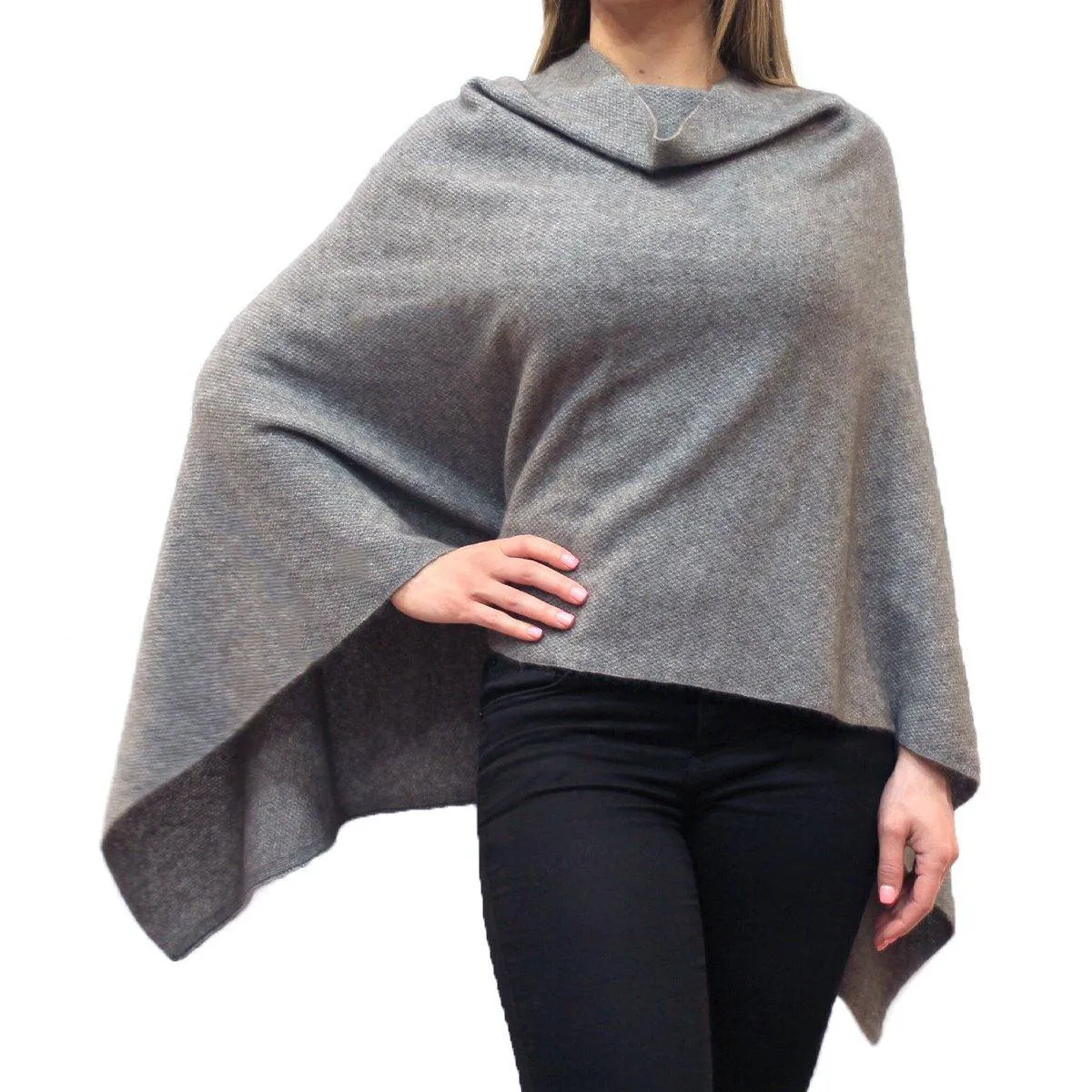 Two Way Possum Merino Poncho - Mist