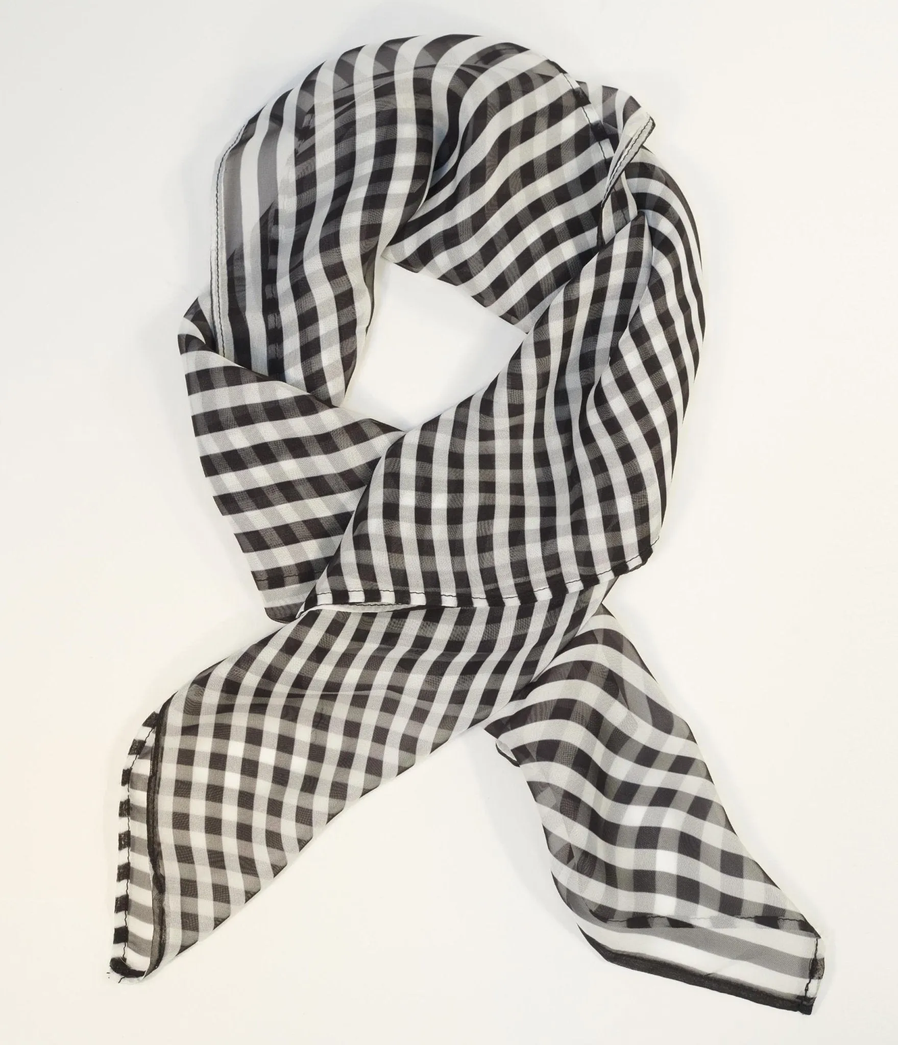 Unique Vintage Black & White Stripe Hair Scarf