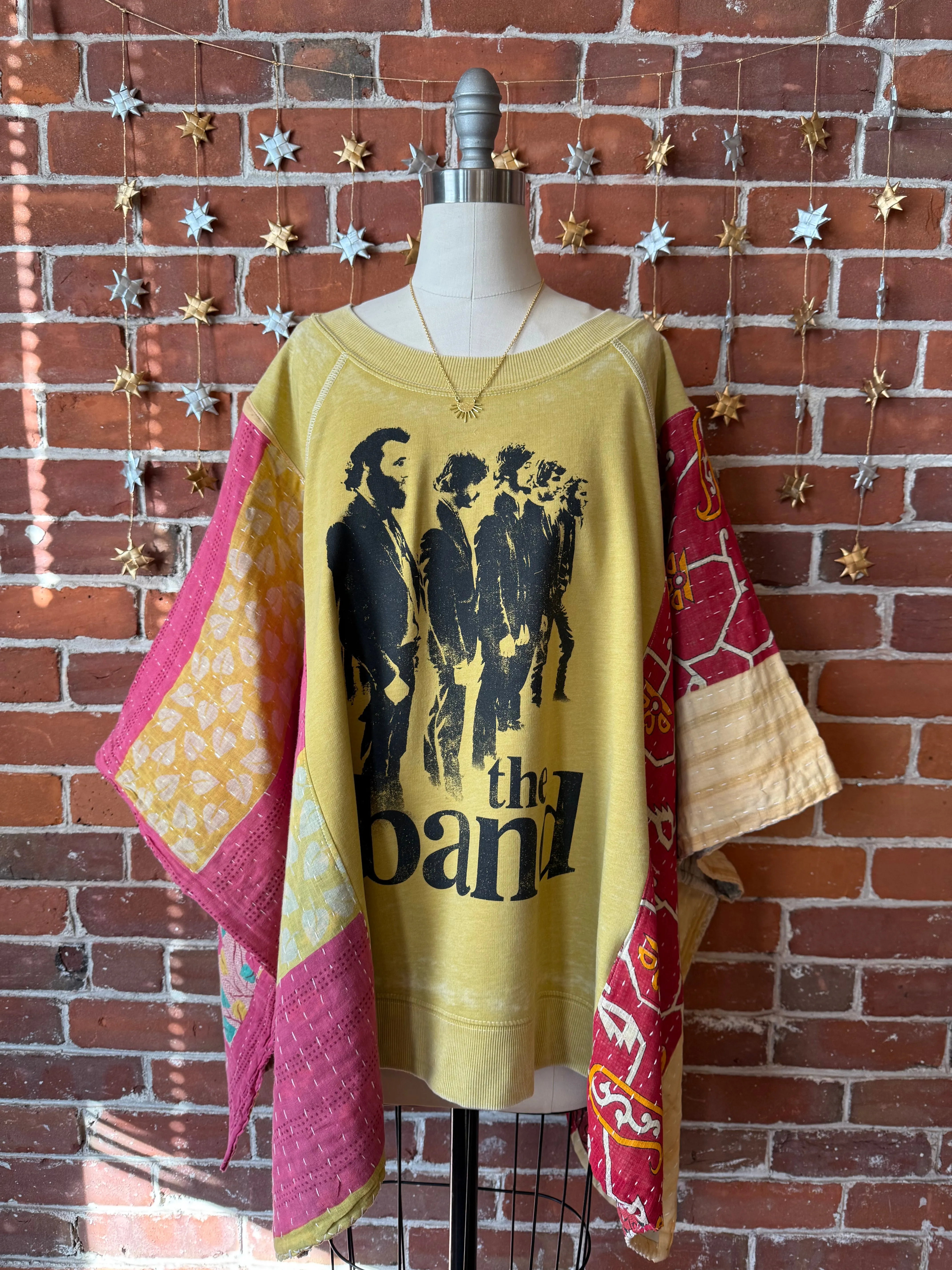 Upcycled The Band Kantha Poncho Sweatshirt