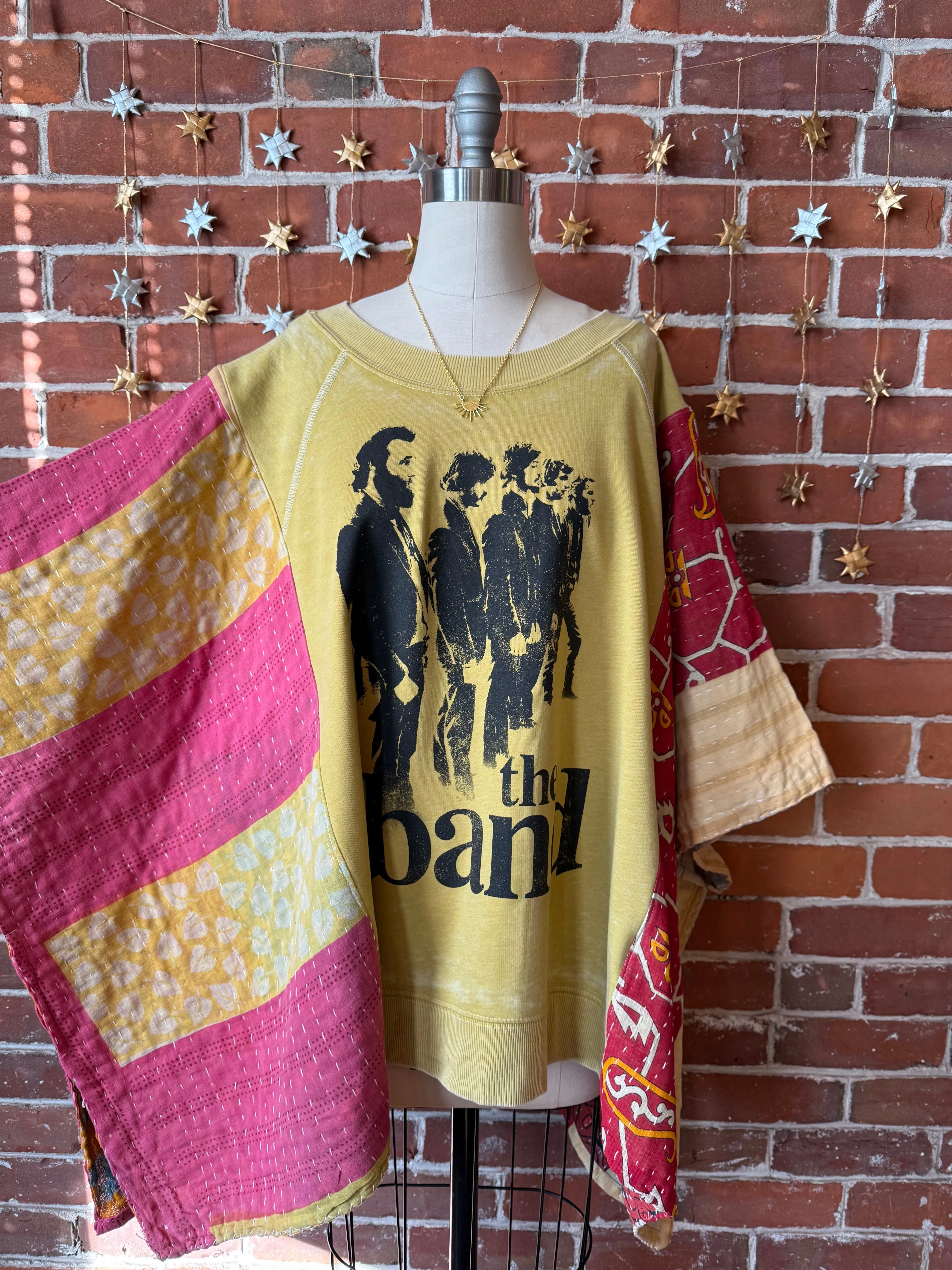 Upcycled The Band Kantha Poncho Sweatshirt