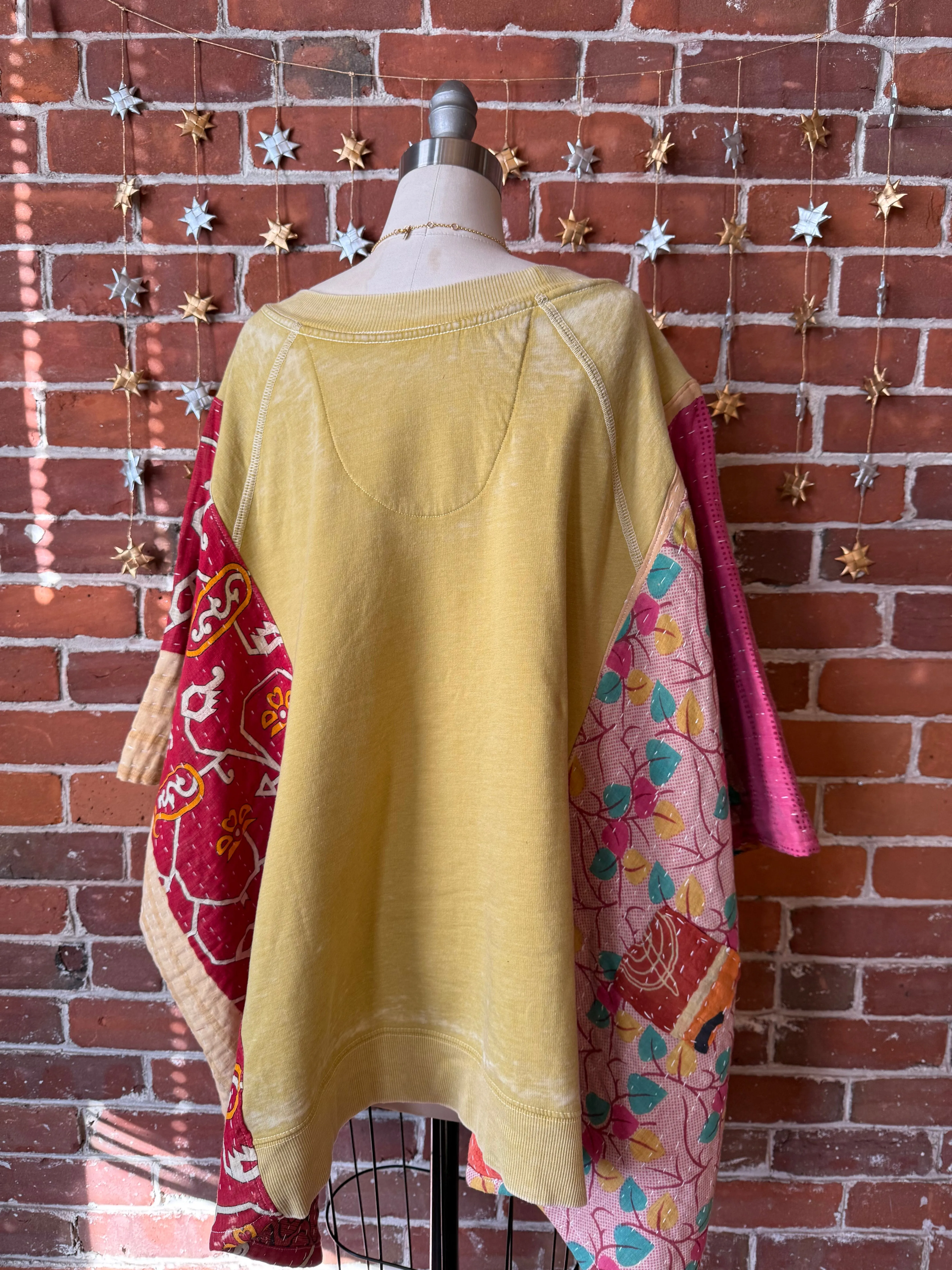 Upcycled The Band Kantha Poncho Sweatshirt