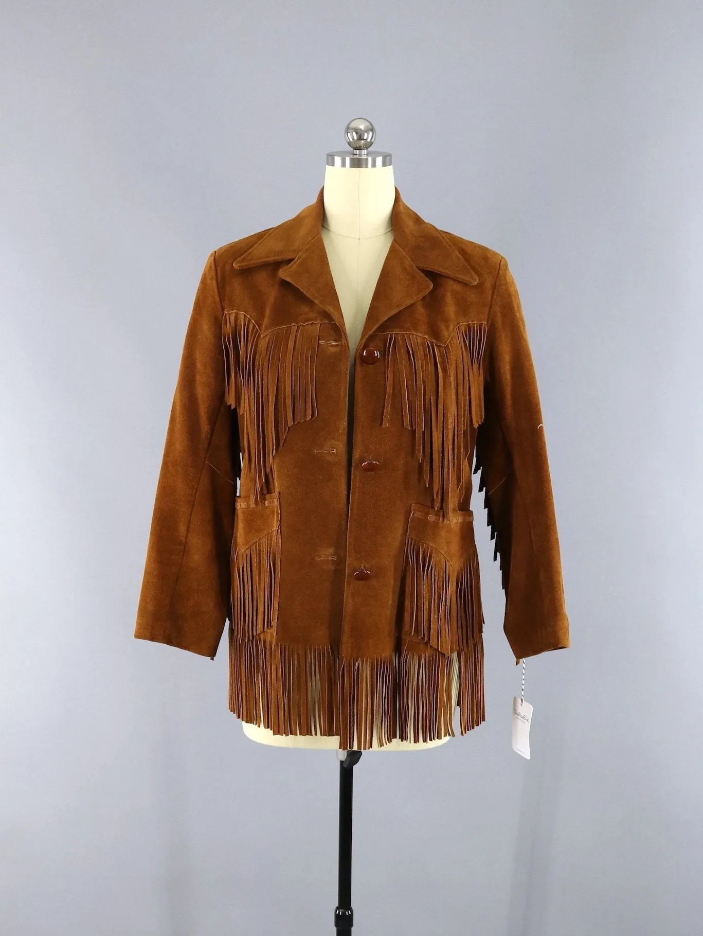 Vintage 1970s Brown Suede Fringed Jacket / Ms. Pioneer