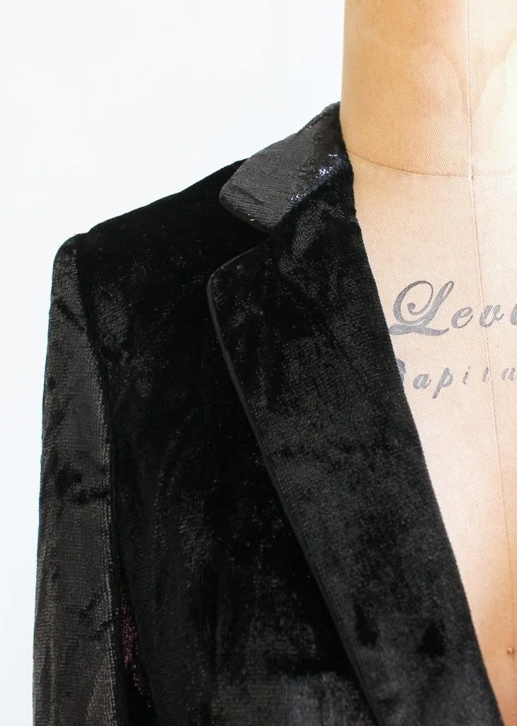 Vintage 1990s Giorgio Armani Black Shimmer Blazer