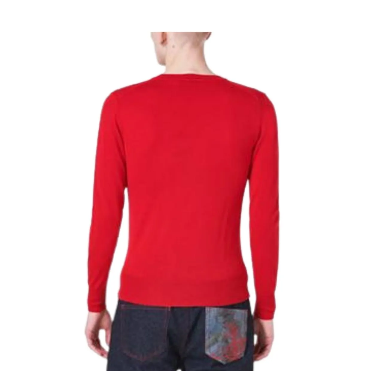 Vivienne Westwood Red Embroidered Logo Wool Jumper