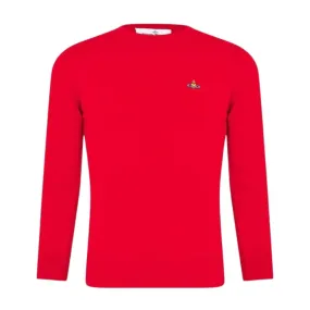 Vivienne Westwood Red Embroidered Logo Wool Jumper