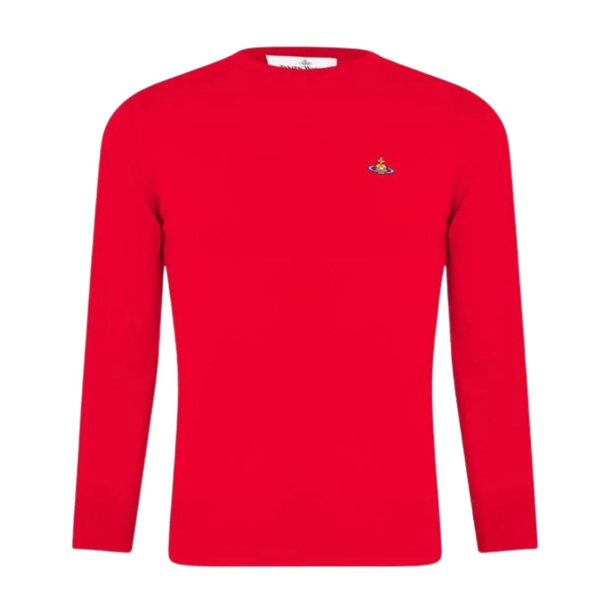 Vivienne Westwood Red Embroidered Logo Wool Jumper