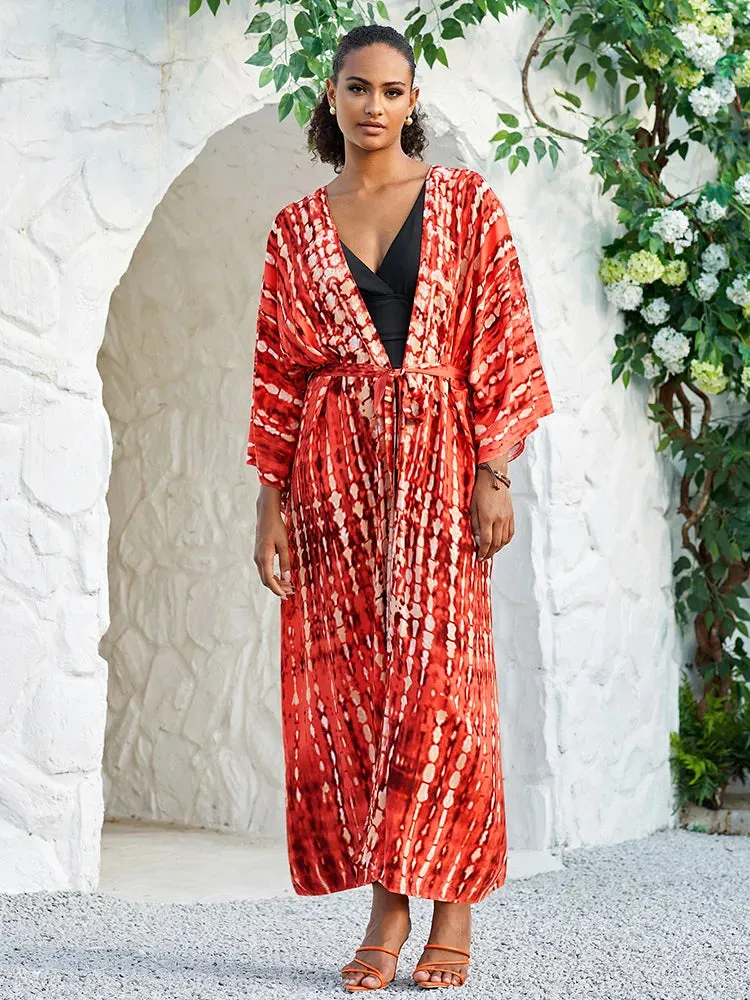 Women's Bohemian Tie dye Kimono Dress