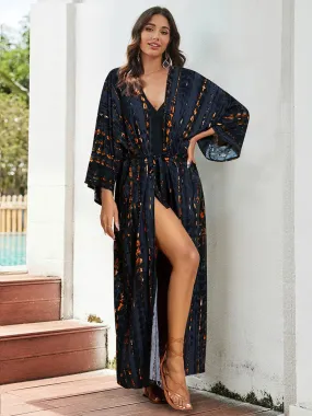 Women's Bohemian Tie dye Kimono Dress