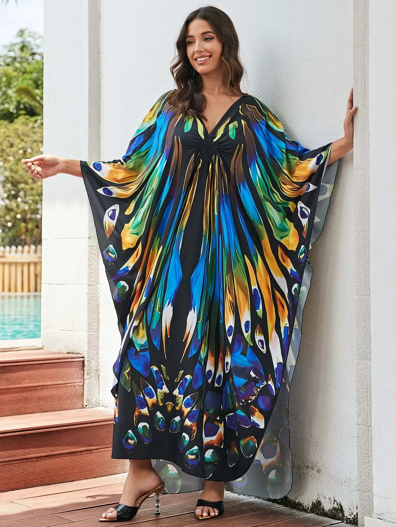 Women's Butterfly Multicolor Kaftan