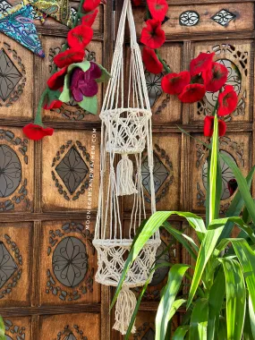 WONDERFUL BOHEMIAN DOUBLE MACRAME PLANT HANGER