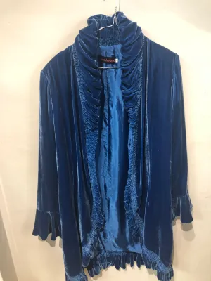 Wonderland amazing electric blue velvet coat size M