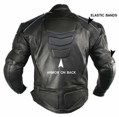 Xelement B9119 Men's 'Frenzy' Black Armored Leather Motorcycle Jacket